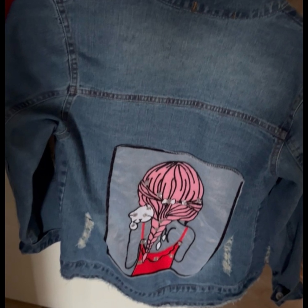 Denim jacket. Embroidered and sequined. Super cute. New without tags!